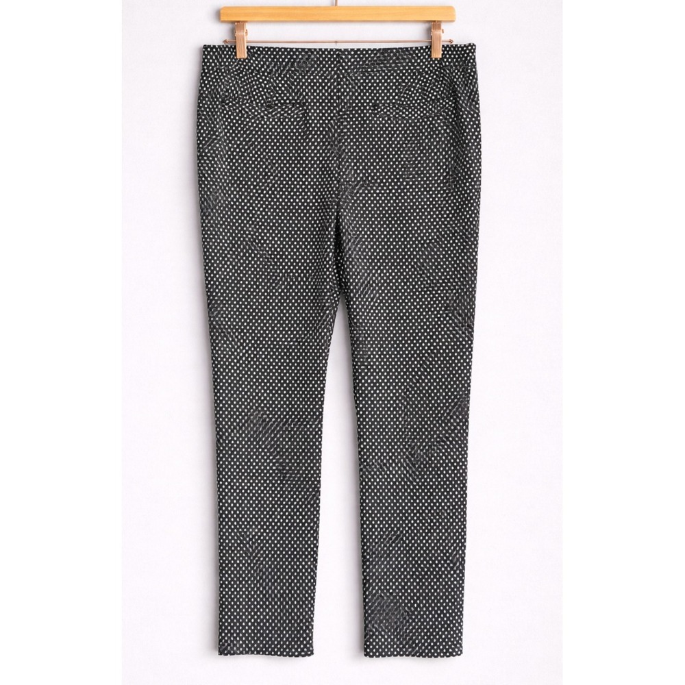 Anthropologie NEW The Essential Slim Black Dot Trouser Pants Womens SZ 14 Career - Picture 2 of 11